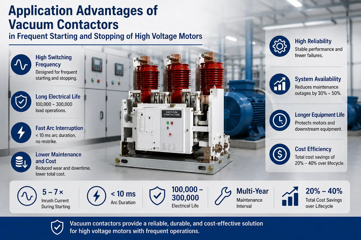 Application Advantages of Vacuum Contactors in Frequent Starting and Stopping of High Voltage Motors